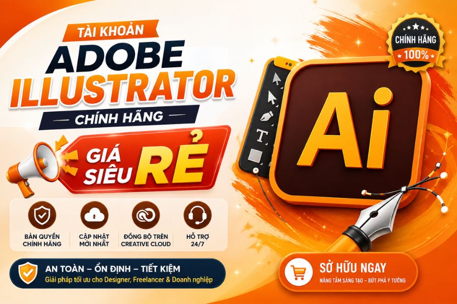 Tài khoản Adobe Illustrator chính hãng giá siêu rẻ