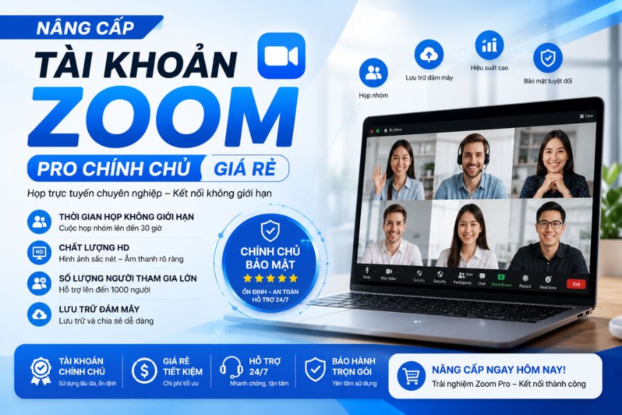 Nâng cấp tài khoản Zoom Pro chính chủ