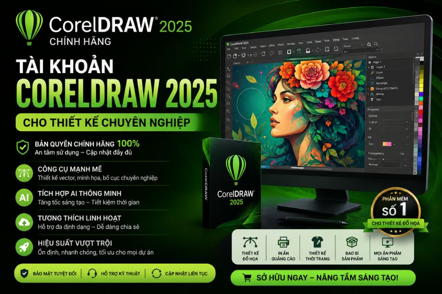 Tài Khoản CorelDRAW 2025 Chính Hãng - Thiết Kế Chuyên Nghiệp