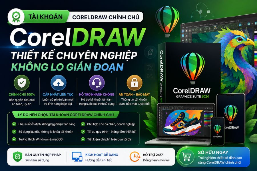 Tài khoản CorelDRAW chính chủ: Thiết kế chuyên nghiệp không lo gián đoạn
