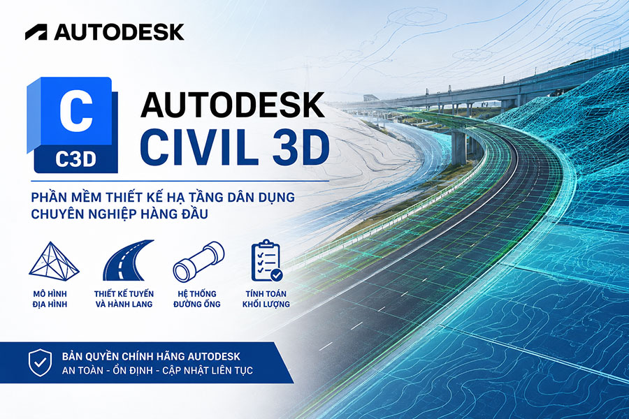 Nâng cấp tài khoản Autodesk Civil 3D bản quyền