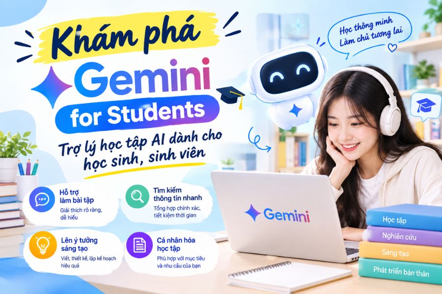 Khám phá Gemini for Students: Trợ lý học tập AI dành cho học sinh, sinh viên