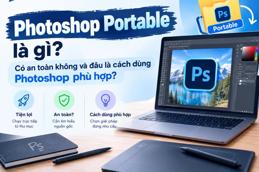 Photoshop Portable là gì? Có an toàn không và đâu là cách dùng Photoshop phù hợp?