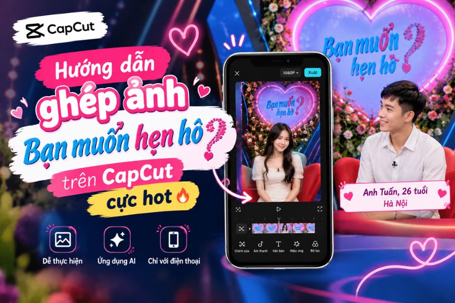 Hướng dẫn ghép ảnh Bạn muốn hẹn hò trên CapCut cực hot