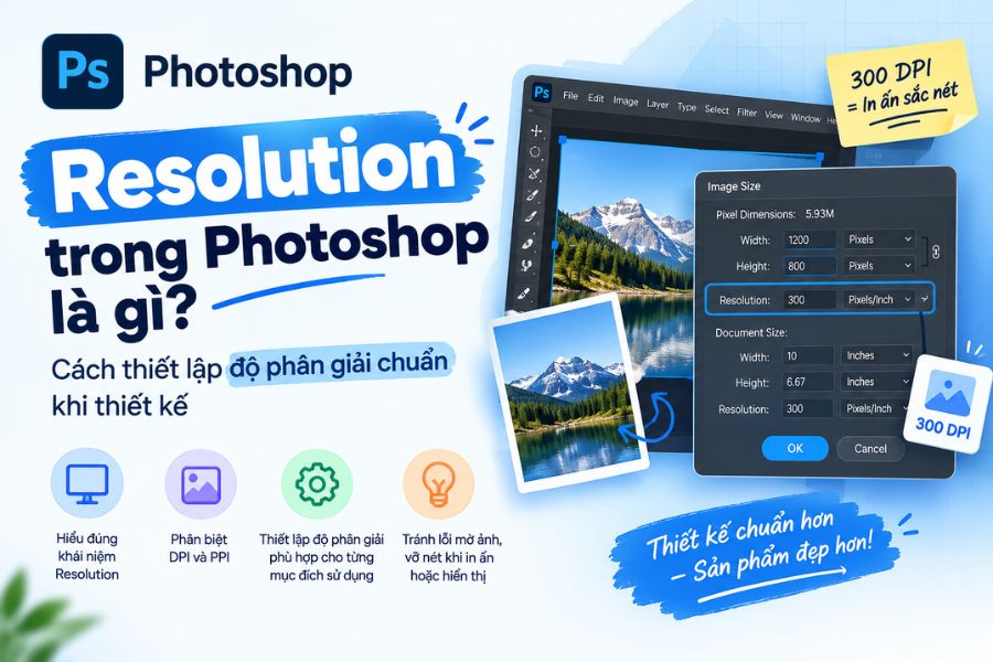 Resolution trong Photoshop là gì? Cách thiết lập độ phân giải chuẩn khi thiết kế