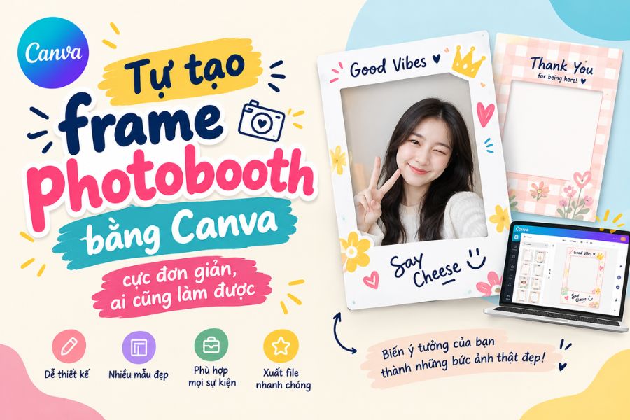Tự tạo frame photobooth bằng Canva cực đơn giản, ai cũng làm được