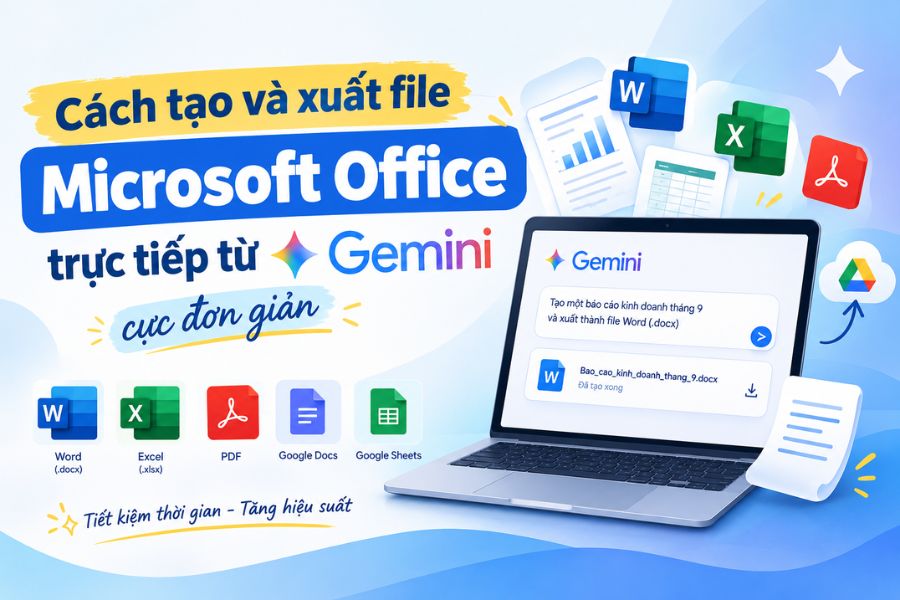 Cách tạo và xuất file Microsoft Office trực tiếp từ Gemini cực đơn giản