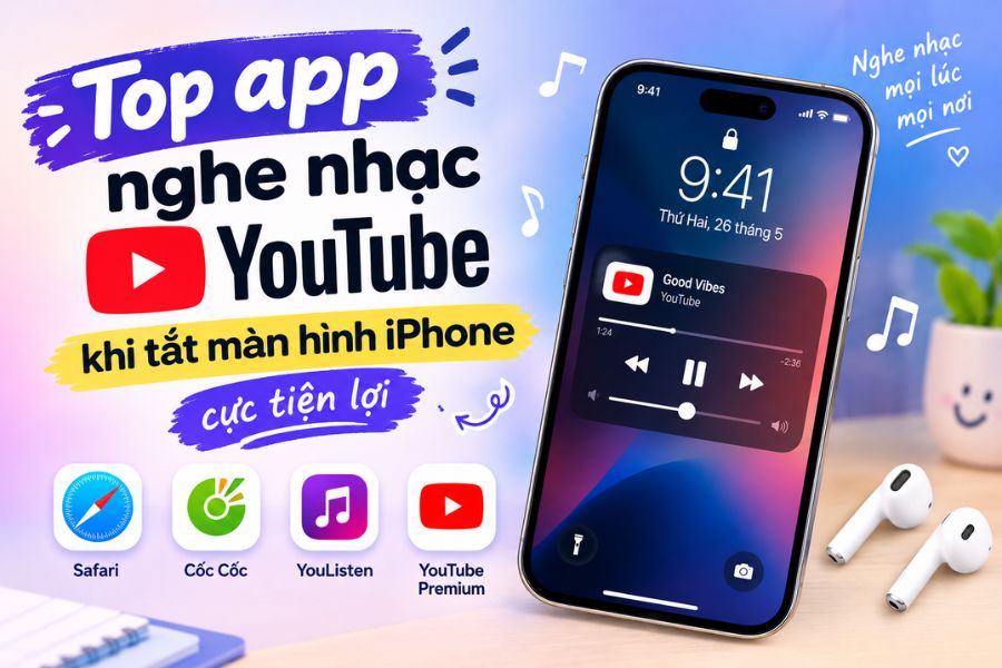 Top app nghe nhạc YouTube khi tắt màn hình iPhone cực tiện lợi