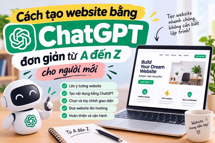 Cách tạo website bằng ChatGPT đơn giản từ A đến Z cho người mới