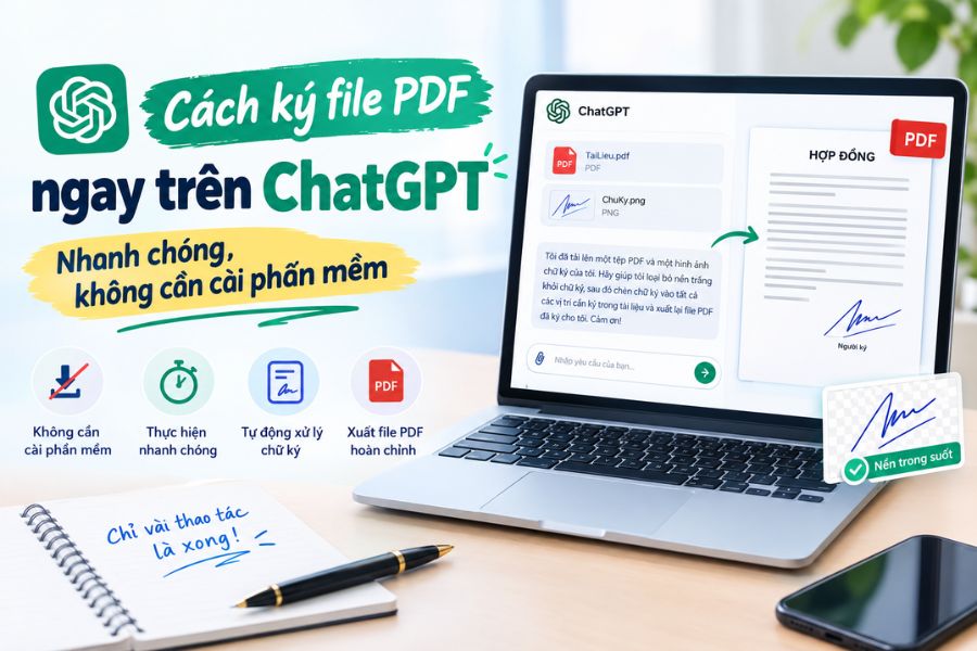Cách ký file PDF ngay trên ChatGPT nhanh chóng, không cần cài phần mềm