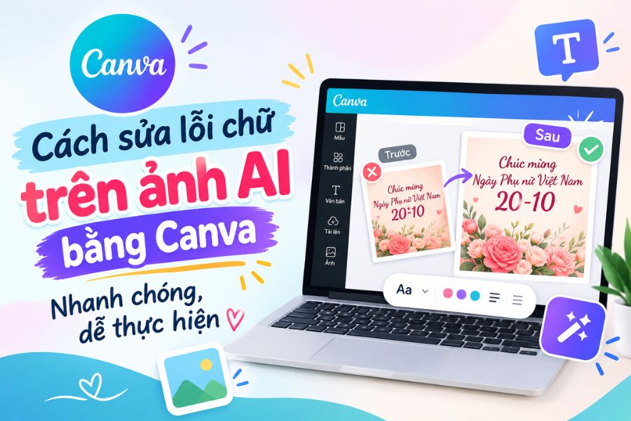Cách sửa lỗi chữ trên ảnh AI bằng Canva nhanh chóng, dễ thực hiện