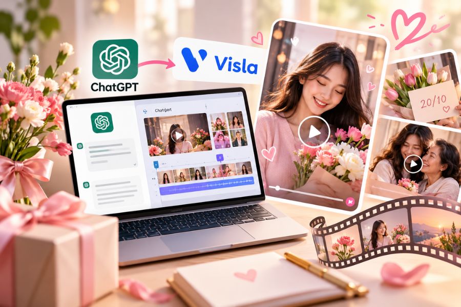 Hướng dẫn tạo video cá nhân hóa chúc 20/10 bằng ChatGPT và Visla