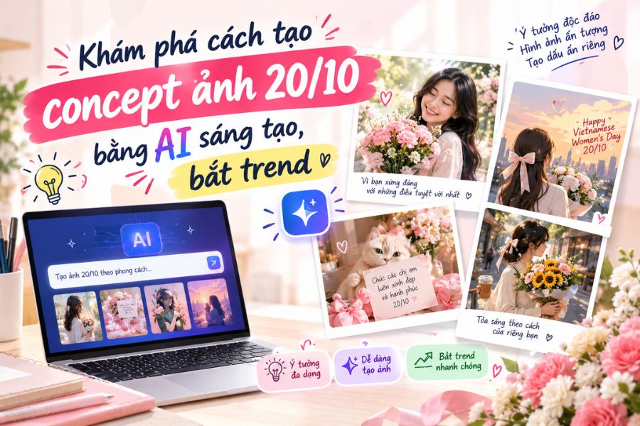 Khám phá cách tạo concept ảnh 20/10 bằng AI sáng tạo, bắt trend