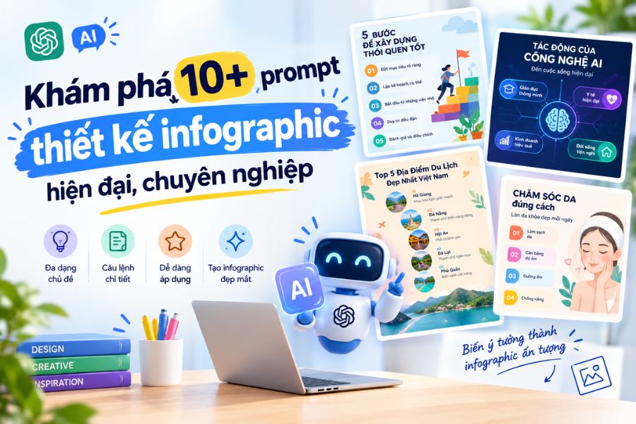 Khám phá 10+ prompt thiết kế infographic hiện đại, chuyên nghiệp