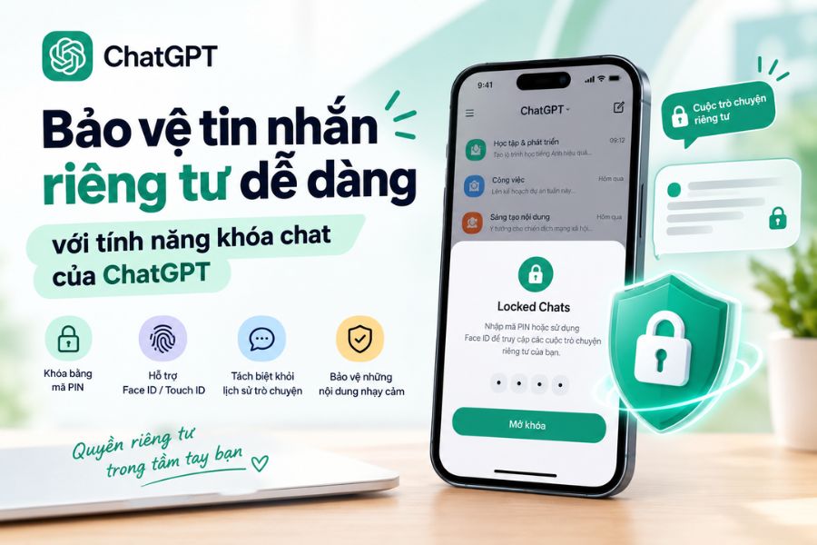 Bảo vệ tin nhắn riêng tư dễ dàng với tính năng khóa chat của ChatGPT