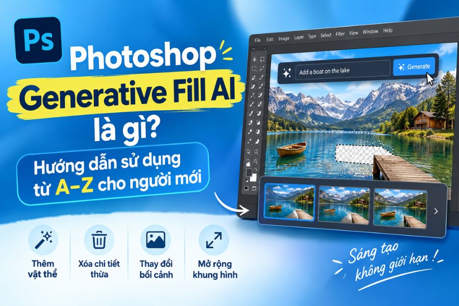 Photoshop Generative Fill AI là gì? Hướng dẫn sử dụng từ A–Z cho người mới